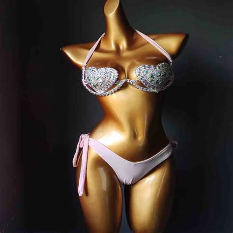 Venus Vacation Sexy Women Bikini Set Diamond Swimwear Bling Stones Bathing Suit Rhinestone