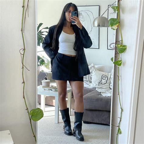 Black Mini Skirt By Nude Lucy The Rana Mini Skirt Depop