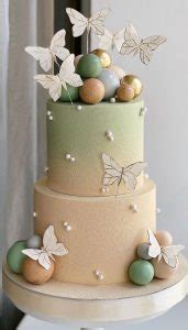 Cute Cake Ideas For Your Next Party Ombre Green Nude Cake Butterfly