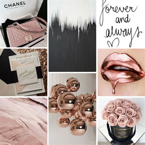 Blush And Black Mood Board Rose Gold And Black Mood Board Rose Gold