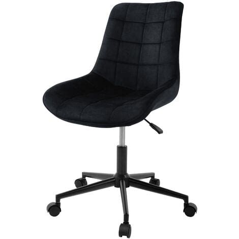 Ml Design Chaise De Bureau Noir En Velours R Glable En Hauteur