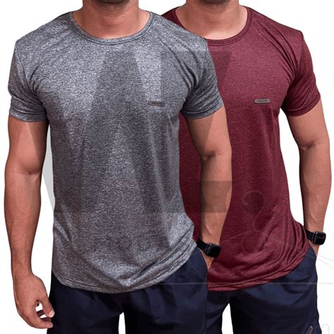 Kit 2 Camisetas Masculinas Dry Fit Malha Fria Moda Fitness Manga Curta