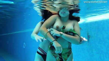 Sheril Blossom Diana Rius Swimming Naked Together In The Pool VERY SEXY