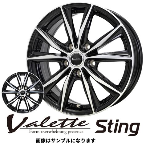 HOT STUFF ホットスタッフ Valette ヴァレット Sting スティング 16インチ 6 0J 40 5 114 3 BK P 4本セット 沖縄離島は発送不可