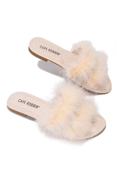 Cape Robbin Easter Nude Slip On Slide Mule Casual Slippers Furry