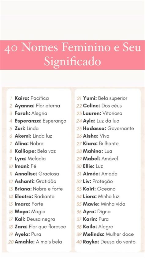 Nome Com E Feminino - 40 Nomes Feminino Baby em 2025 | Nomes femininos, Nomes femininos ...