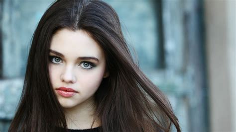 X Women Model Brunette Long Hair Face Blue Eyes India Eisley