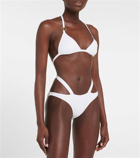Dolce Gabbana Logo Triangle Bikini Top Dolce Gabbana