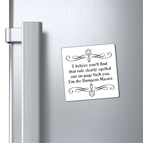D D Magnets Page Fuck You I M The Dungeon Master Etsy