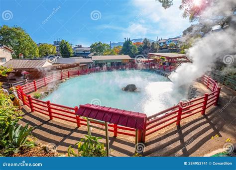 Kamado Jigoku Hot Spring In Beppu Oita The Town Is Famous For Its Onsen Hot Springs Stock