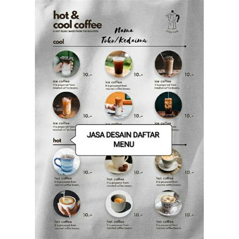 Jual Desain Daftar Menu Makanan Minuman Modern Ke Kinian Simple