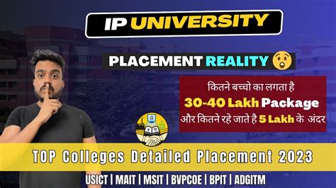 Ipu B Tech Detailed Placement Above Lakh Package Reality