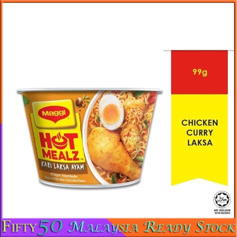 Fifty Ff Ready Stock Maggi Hot Mealz Curry Chicken Laksa G Instant Noodles Maggi Mi