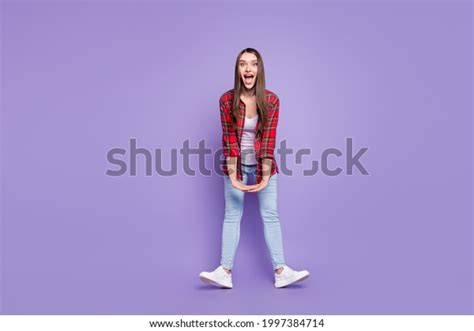 Full Body Photo Cute Brunette Hairdo Stock Photo Shutterstock