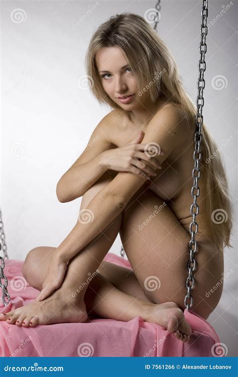Nude Woman On Swing Stock Photo Image Of Pink Looks 7561266