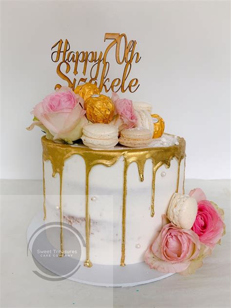 Semi Naked Gold Drip Cake