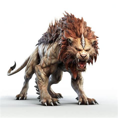 highly detailed  manticore full body isolated background stock