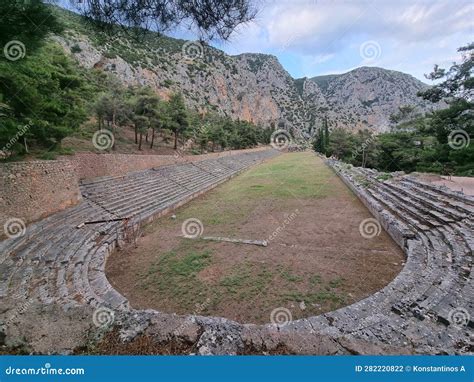 Delphi Stadio Stadium Ancient Greek Seesighting Greece Stock Photo