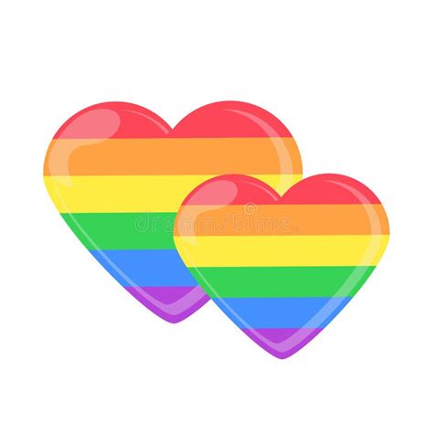 LGBT Rainbow Heart Celebrating Gay People Rights Same Sex Love Pride Vector Illustration
