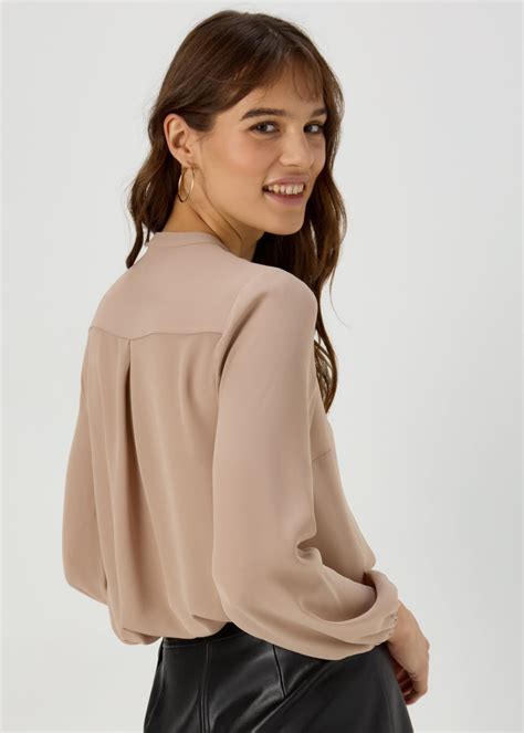 Et Vous Nude Zip Up Blouse Matalan