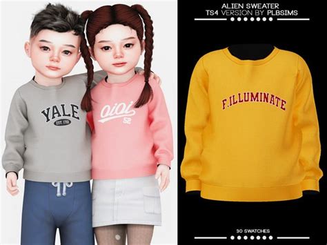 Alien Sweater Plbsims On Patreon Sims 4 Cc Kids Clothing Sims 4