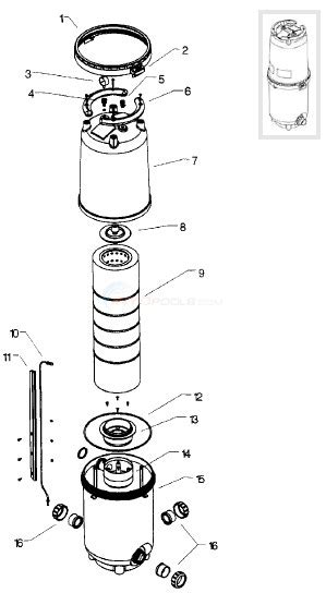 Jandy CJ Series Cartridge Filter Parts - INYOPools.com