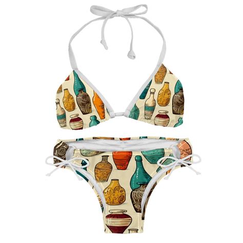 Bowling Women S Detachable Sponge Adjustable Strap Bikini Set Swim Suit Two Pack Walmart