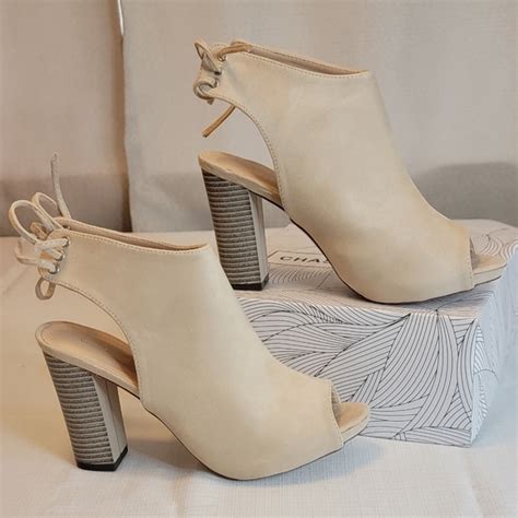 Chase Chloe Shoes Nude Chase And Chloe Opentoe Heel Poshmark