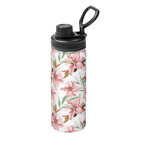 Balery Lilies Flowers Pattern 18oz Sports Insulated Kettle Stainless