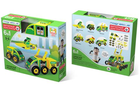 Магнитный конструктор "Городской транспорт" 6 в 1 - купить по цене 450 ...
