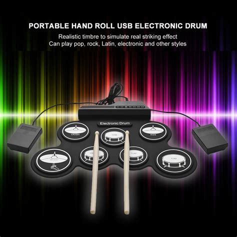Электронные USB барабаны гибкие. Барабанная установка Digital Drum ...