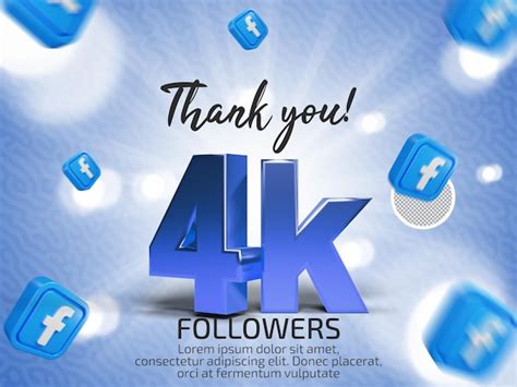 Premium PSD Facebook 4k Follower Celebration Psd With Editable Text