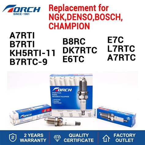 Original TORCH Candles Spark Plug L7RTC DK7RTC B7RTC-9 B8RC E6TC E7C ...