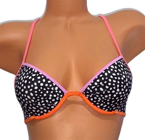 Victorias Secret Fabulous Swim Beach Unlined Push Up Bikini Top 32b