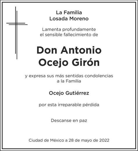 Se Or Antonio Ocejo Gir N Obituario Esquela