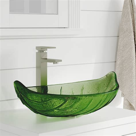 Green Glass Bathroom Sink Rispa