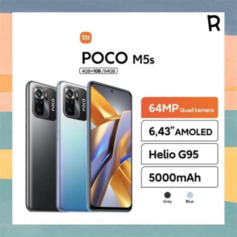 Jual Xiaomi Poco M5s Mediatek Helio G95 Dotdisplay Amoled Fhd Nfc 4