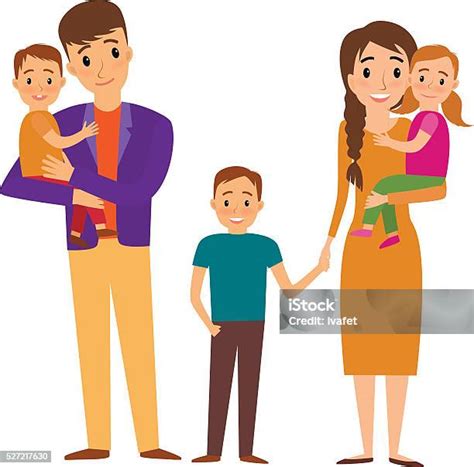 potret keluarga besar ilustrasi stok  gambar  anak