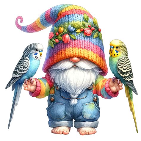 Bird Gnome Clipart Gnomes With Bird Garden Gnome Gnomes And Bird