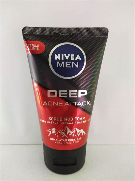 Nivea Men Scrub Mud Foam 100ml Deep Acne Attack Yang Bisa Lawan Masalah