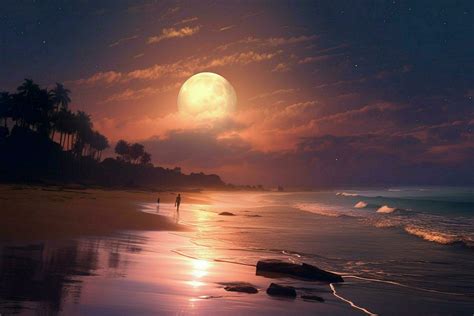 Full Moon Beach Stock Photos, Images and Backgrounds for Free Download