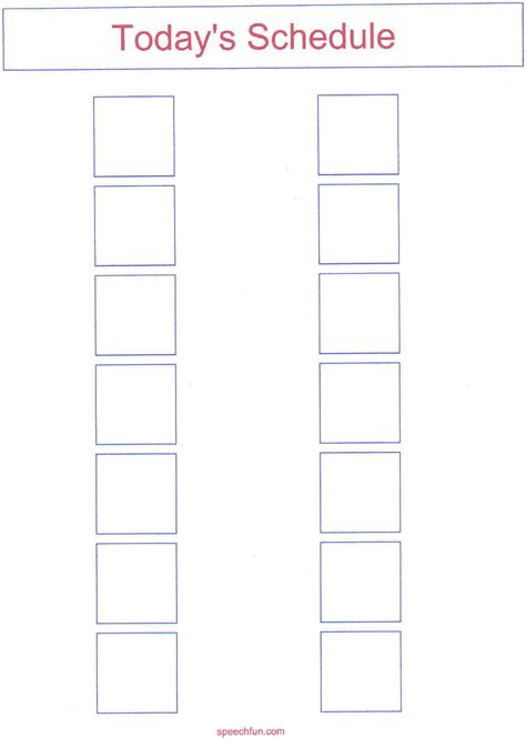 Visual Schedule Template Autism