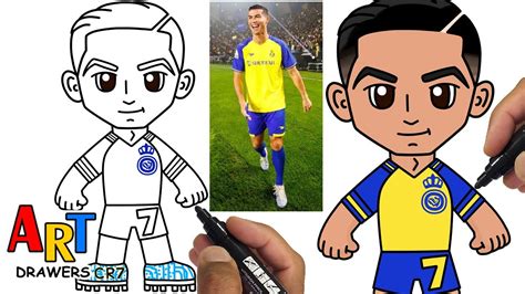 How To Draw Cristiano Ronaldo Al Nassr Cr7 Youtube