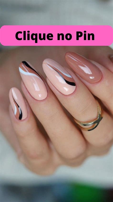 Unhas Nude U As Decoradas Con Lineas Manicura De U As U As Art Deco