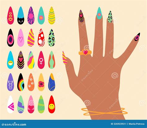 Nail Design Closeup Hand Art Macro Acrylic Gel Manicure Fingernail