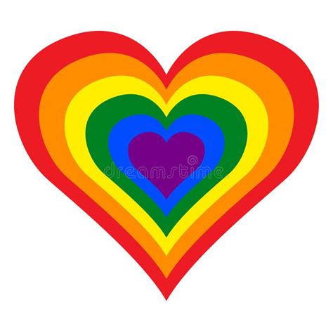 Lgbt Lesbian Gay Bisexual And Transgender Pride Flag Rainbow Heart In Vector Illustration