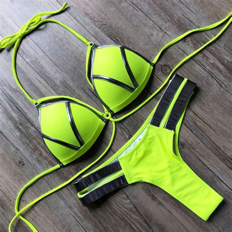 Colors S XL Sexy Push Up Bikini Women Swimwear Bra Cup Bather Bathing Suit EBay