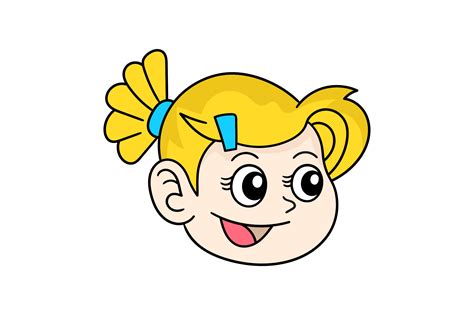 Blonde Woman Emoticon With Smiling Face Graphic By DigiArd Creative Fabrica