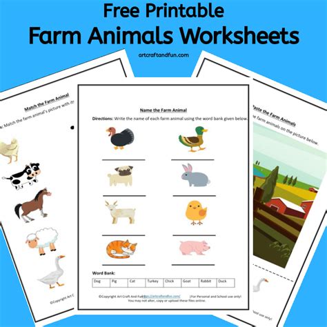 Free Printable Farm Animals Worksheets