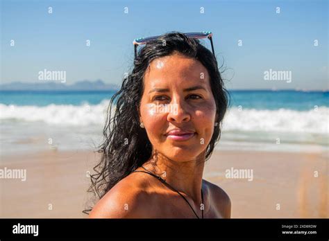 Brazilian Mature Beauty On The Beach Stock Photo Alamy